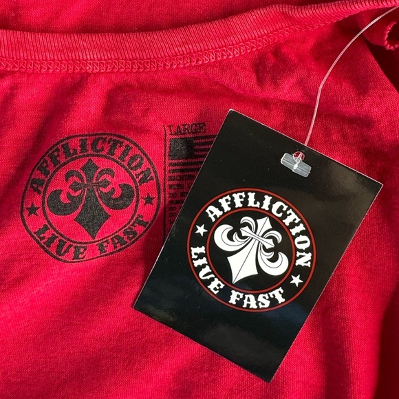 Affliction Women’s Graphic Long Sleeve Cut-Out T-Shirt -Various Sizes -NWT - Picture 9 of 9